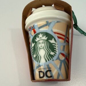 Starbucks Washington DC Ornament with Green and Cream Design